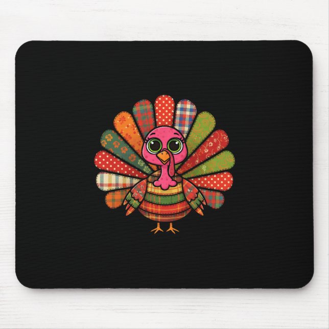 Mousepad Peru de Patchwork de Ação de Graças Gobble Coquett (Frente)