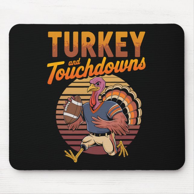 Mousepad Peru do Dia de Ação de Graças e Touchdowns Futebol (Frente)