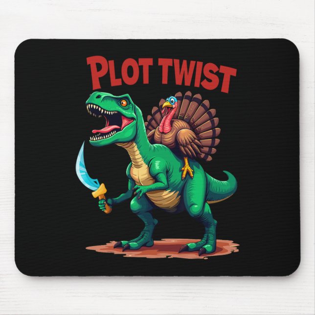Mousepad Peru do Peru montado em dinossauro T-rex engraçado (Frente)