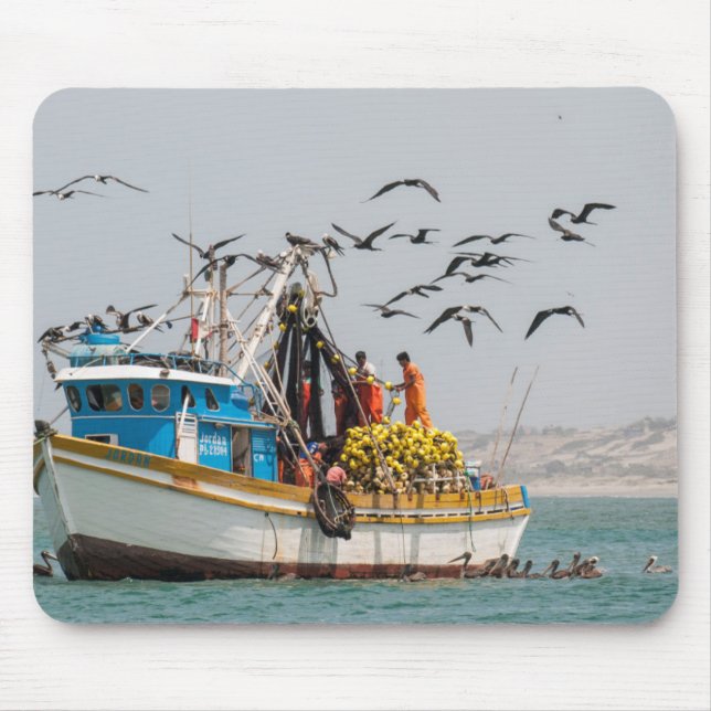 Mousepad Peru, Los Organos. Barco De Pesca Em Los Organos (Frente)