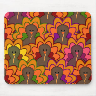 Mousepad Perus de Ação de Graças Coloridos Divertidos