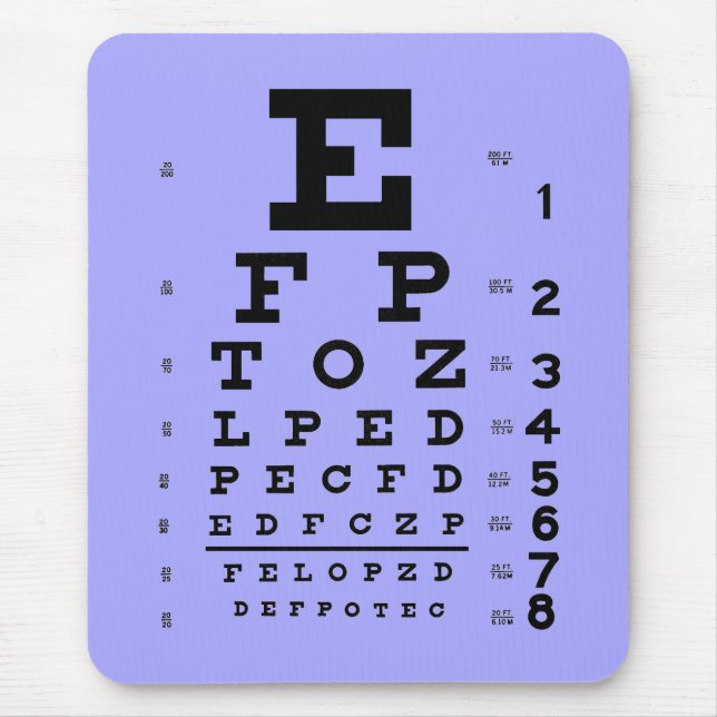 Mousepad Pervinca da carta de olho da optometria da (Frente)