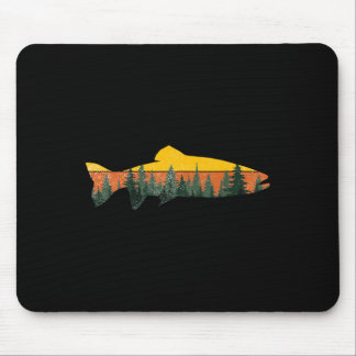 Mousepad Pesca com Mosca de Truta ao Ar Livre Floresta Natu