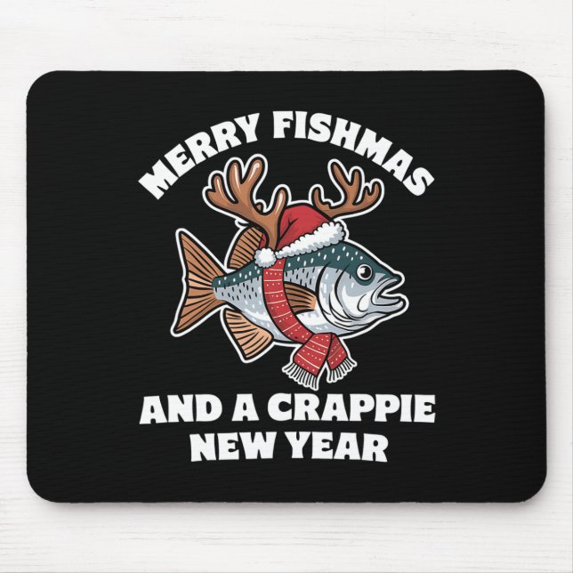 Mousepad Pesca De feliz E Arma De Pesca De Crappie De Ano N (Frente)
