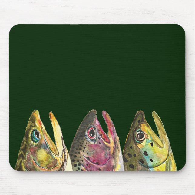 Mousepad Pesca de três trutas de gordura (Frente)