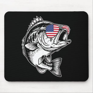 Mousepad Pesca Divertida Bandeira Americana Pescador B Pesc