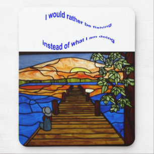 Mousepad Pesca do menino do vitral