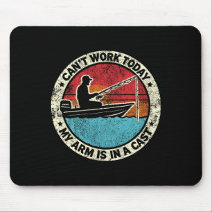 Mousepad Pesca Hilária Não Posso Trabalhar Hoje Meu Braço E