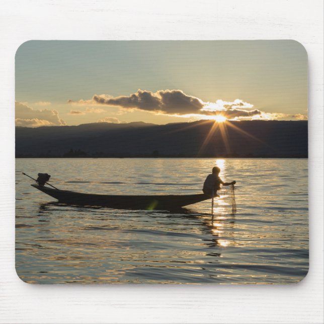 Mousepad Pescador ao Pôr do Sol (Frente)