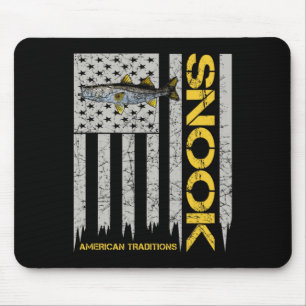 Mousepad Pescador de Robalo - Bandeira Americana Estilo Vin