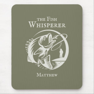 Mousepad Pescador engraçado do Whisperer dos peixes com