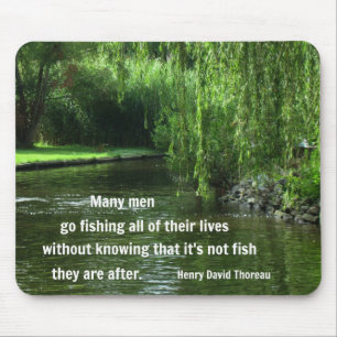 Mousepad Pescando citações por H.D. Thoreau