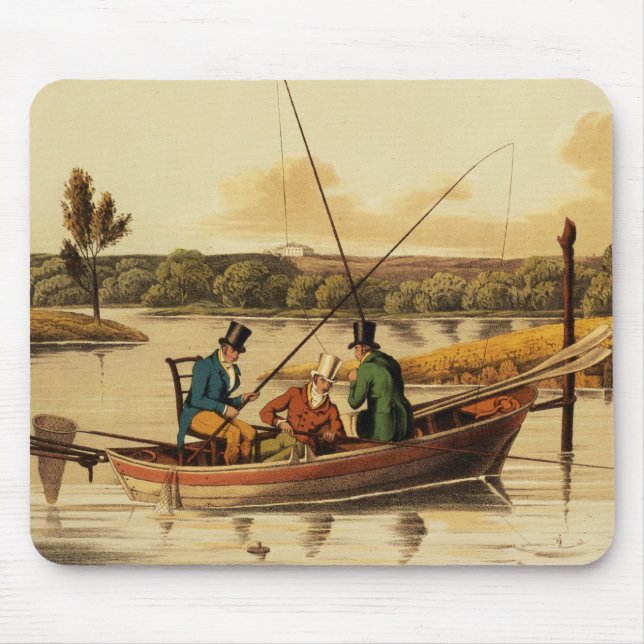 Mousepad Pescando em um pontapé, aquatinted por I. Clark, (Frente)