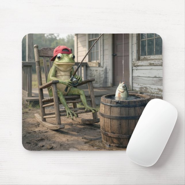 Mousepad Pescaria de Rã em um Barril de Uísque (Com mouse)