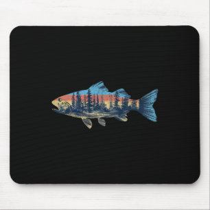 Mousepad Pescaria de Truta com Mosca Natureza Exterior Pesc