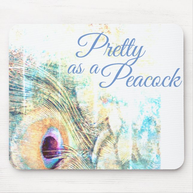 Mousepad Pêssego branco Bonito como pastel de pavão (Frente)