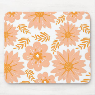 Mousepad Pêssego de Vintagem Retroativa Padrão de Flor Lara