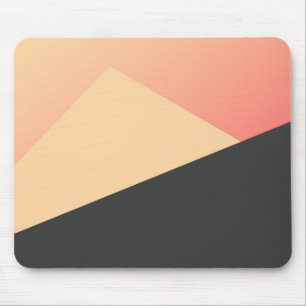 Mousepad Pêssego mínimo simples, coral, & geométrico preto