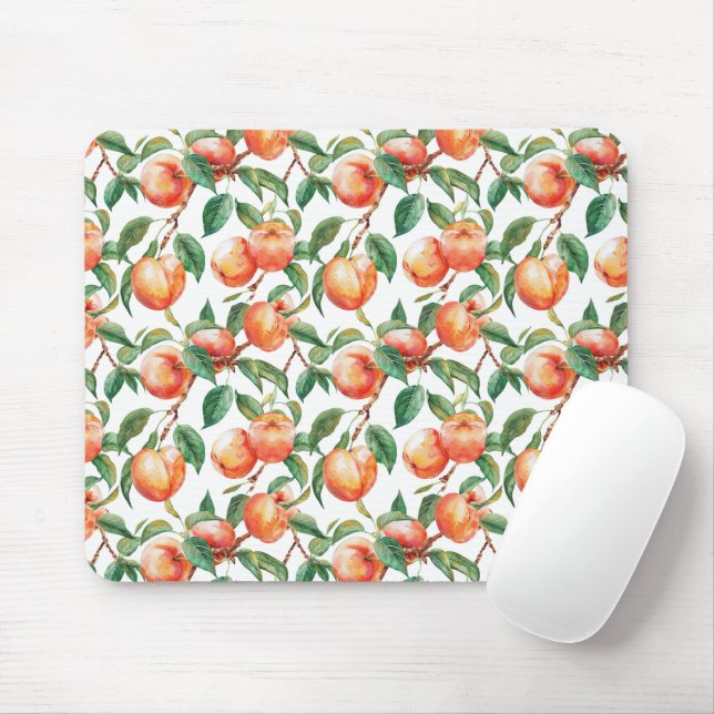 Mousepad Pêssegos Fruta   (Com mouse)