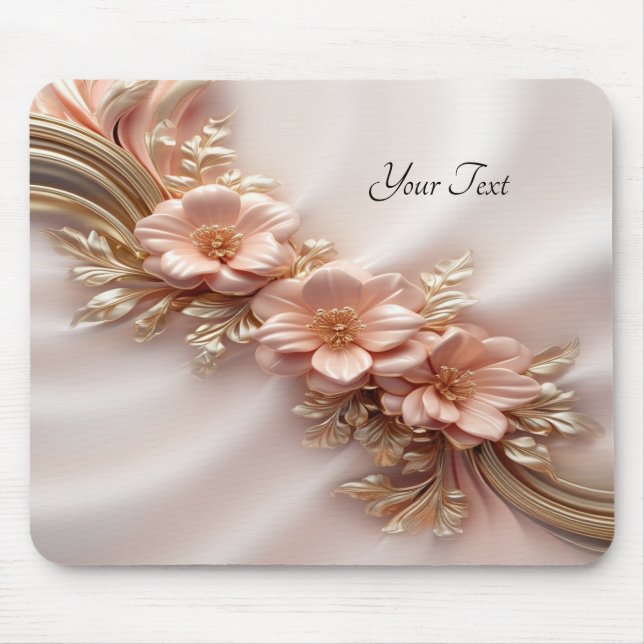 Mousepad Pessegueira Floral Laranja Elegante (Frente)