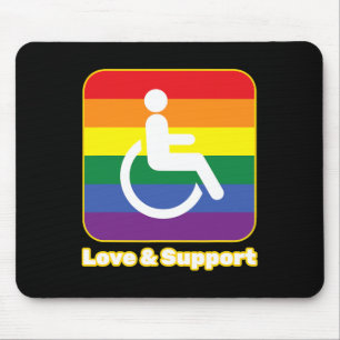 Mousepad Pessoa do arco-íris de amor e apoio com deficiênci