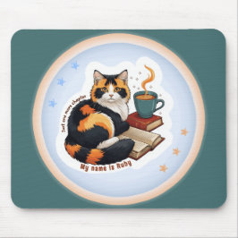 Mousepad Pessoalizado Confortável Rato de Calico Azul Turqu