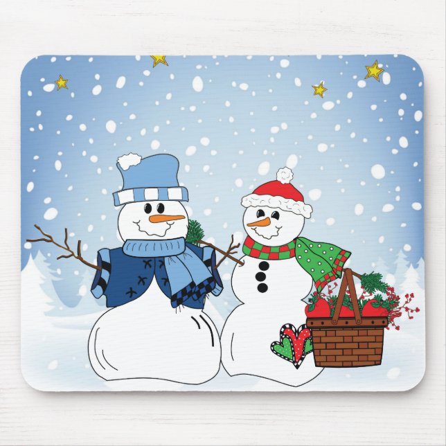 Mousepad Pessoas da neve na neve (Frente)