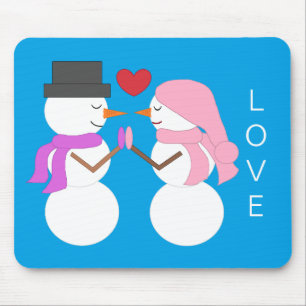 Mousepad Pessoas do Amor e Neve: Azul-verde