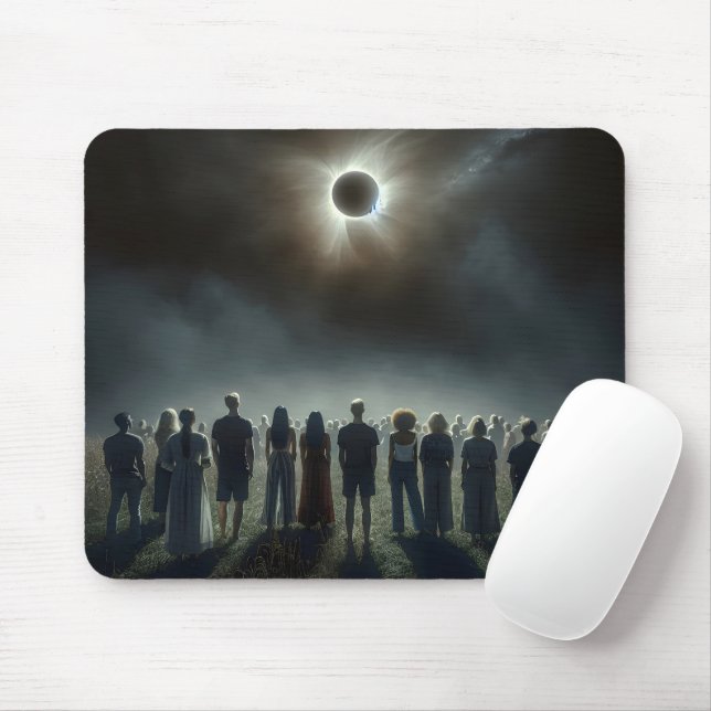 Mousepad Pessoas Observando O Eclipse Solar Total (Com mouse)