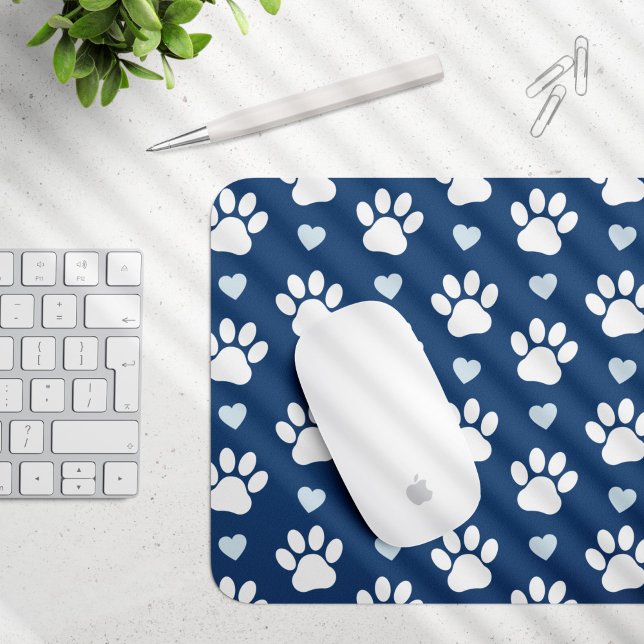 Mousepad Pestanas, Patas-Cães, Patas Brancas, Corações Azui (Criador carregado)