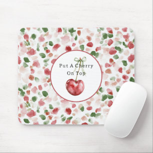 Mousepad Pétalas Vermelhas Cereja Maçã Verde