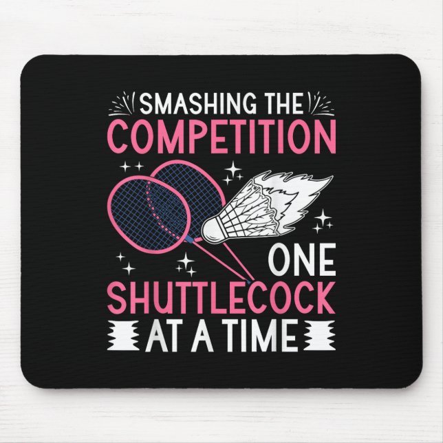 Mousepad Peteca de Jogador de Badminton Esmagando a Concorr (Frente)