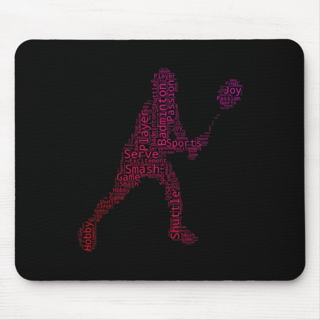 Mousepad Peteca Squash Jogador de Badminton Peteca  (Frente)