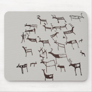 Mousepad Petroglifo de Rocha Caça Antiga de Veados Europeus