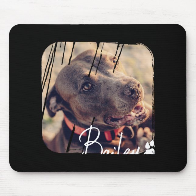 Mousepad Pets Modern Simple Cool Nge Name And Photo  (Frente)