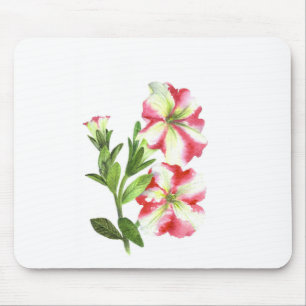 Mousepad Petunias brancas e rosa