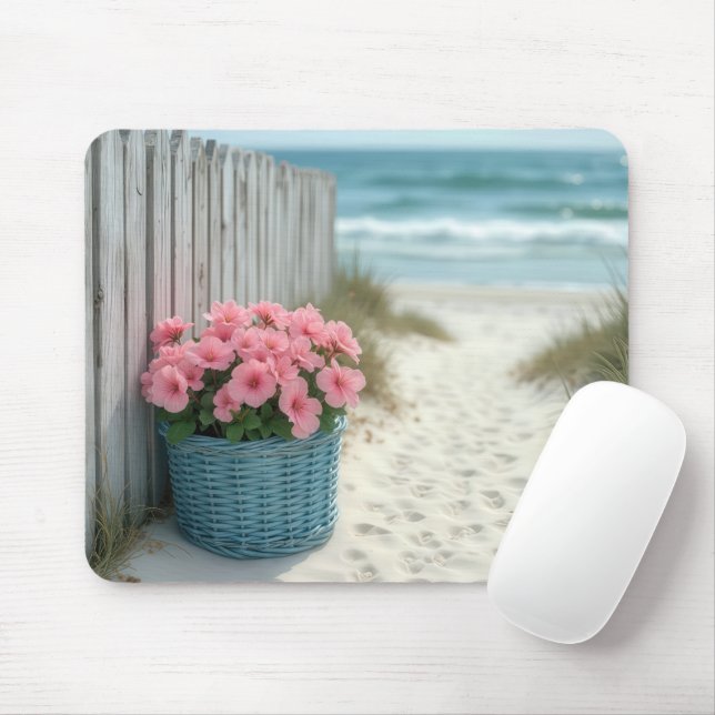 Mousepad Petunias de praia rosa (Com mouse)