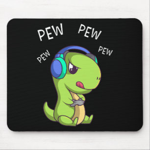Mousepad Pew Pew Pew T-rex Dinossauro Fofo Videojogador Jog