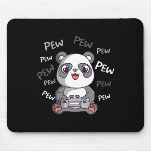 Mousepad Pew Pew Pew Vídeo de Panda Fofo Jogos Gamer