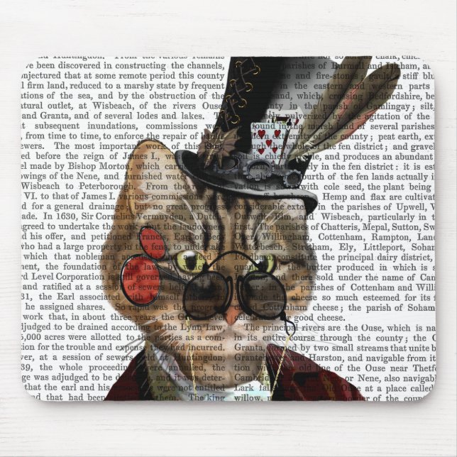 Mousepad Phileas Feline Steampunk Cat & Top Hat 2 (Frente)