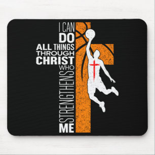 Mousepad Philippians 4_13 Basquete Cristão Religioso Bi