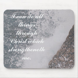 Mousepad Philippians 4:13 Bíblia Verso Oceano Majestoso