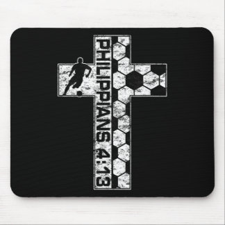 Mousepad Philippians 4_13 Jogador de Futebol Cristão Jesus 