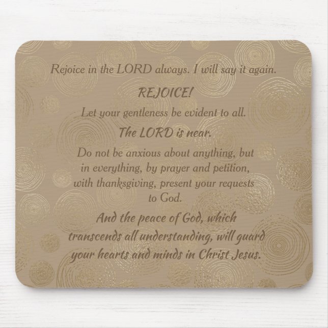 Mousepad Philippians Rejoice em Lord Christian (Frente)