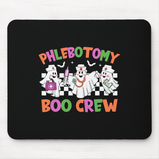 Mousepad Phlebotomy Boo Crew Phlebotomist Figurume de Hallo (Frente)