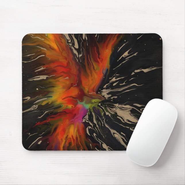 Mousepad Phoenix Rising – Arte de Explosão de Fogo Abstrato (Com mouse)