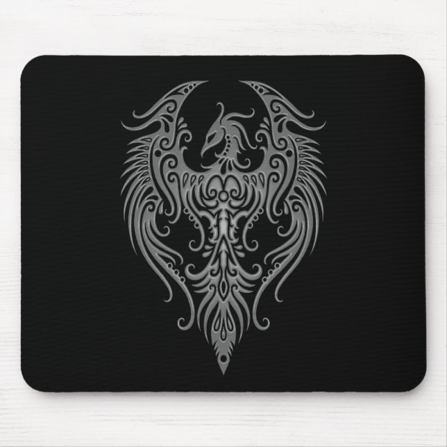 Mousepad Phoenix tribal escuro decorado (Frente)