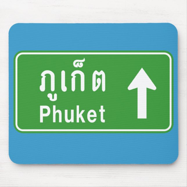 Mousepad Phuket Ahead ⚠ Sinal De Tráfego Rodoviário Tailand (Frente)