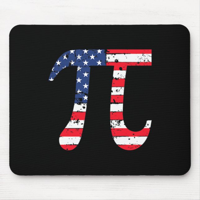 Mousepad Pi Day American Flag Patriotic Math Nerd 3.14 Funn (Frente)