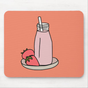 Mousepad Pia-rosa fofinho doce de morango